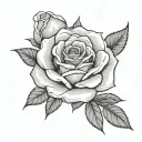 rose with cursive alex tattoo design idea
