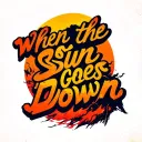 "when the sun goes down" sunset tattoo design idea