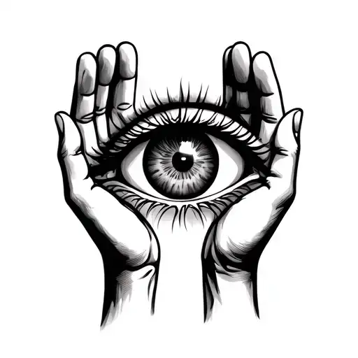 hasma eye tattoo with psalms 91  verse inside the palm of both hands tattoo design idea
