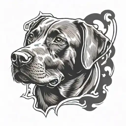 Labrador named Guinness minimalist tattoo design idea