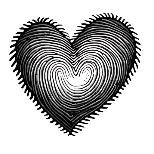Fingerprint Heart tattoo design idea