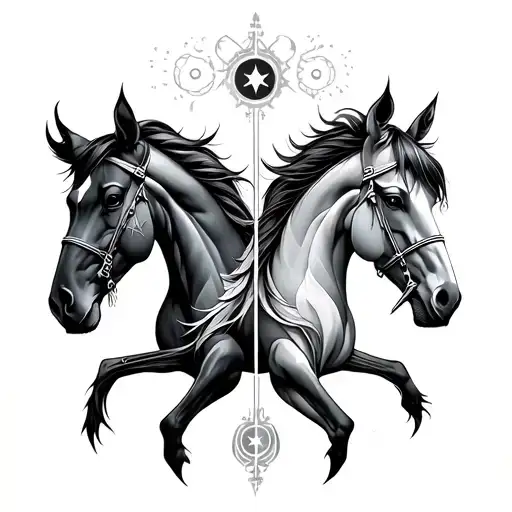 Gemini And Sagittarius tattoo design idea