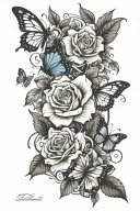 Garden like roses, butterflies, lillies, with my childrens names. Leilanni, Aryanna, and Miracle. And quotes  tattoo design idea