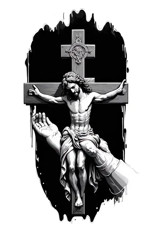 wrist crucifix jesus cross tattoo design idea