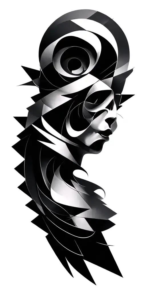 Geometric and physical and mathematical figures tattoo design idea