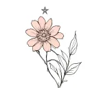 flower and star simple tattoo design tattoo design idea