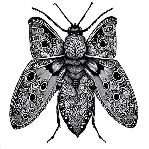 Mandala Moth tattoo design idea