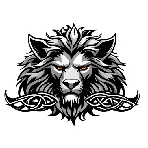 Celtic Lion tattoo design idea