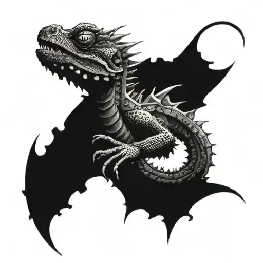 Incorporate a water dragon into a mechanical engineering-inspired tattoo design for a fusion of fantasy and technology tattoo design idea