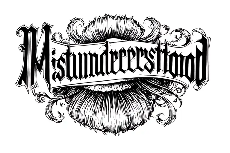"Misunderstood" "Misunderstood" Lettering tattoo design idea