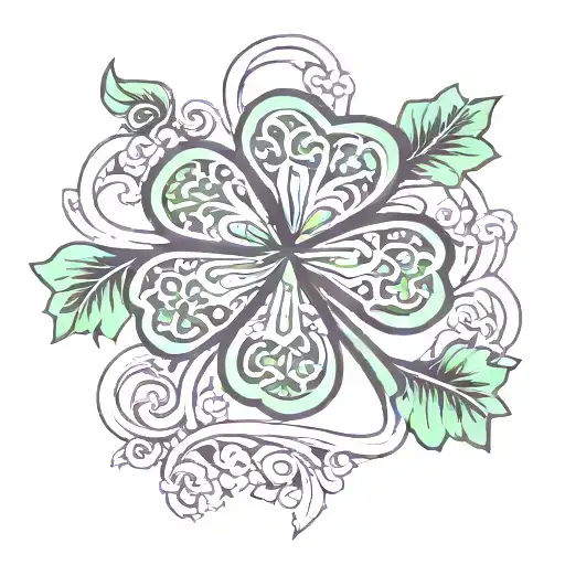 irish style shamrock tattoo design idea