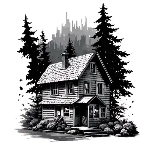 outdoor scene tattoo design idea