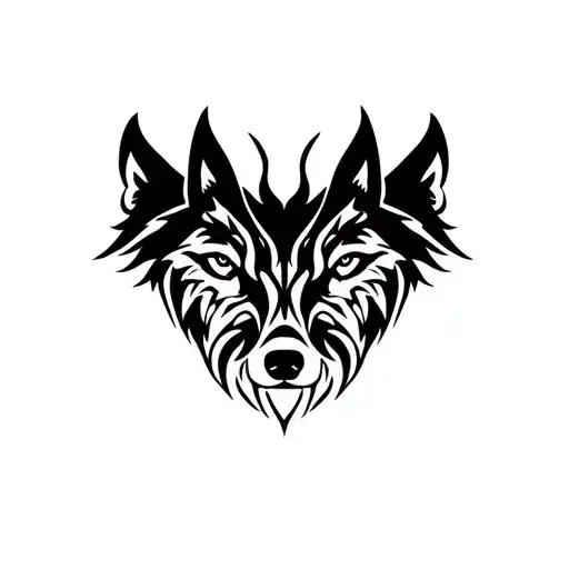 three wolves tattoo design idea