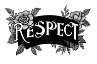 "RESPECT" flowers intertwined tattoo design idea