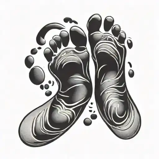 baby footprint  tattoo design idea
