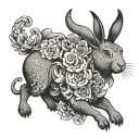 Japanese Taurus and rabbit blend seamlessly tattoo design idea