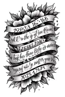 make the scripture Proverbs 17:6 with the dob 07/29/58 and 12/16/61 as a forearm fine line tattoo tattoo design idea