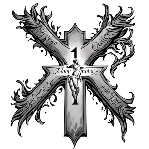 3 john 1:4 and cross tattoo design idea