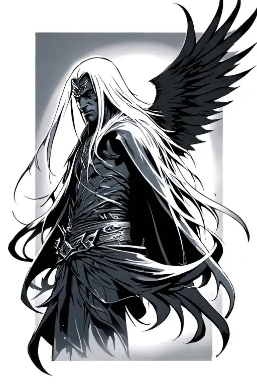 sephiroth thick black lines tattoo design idea