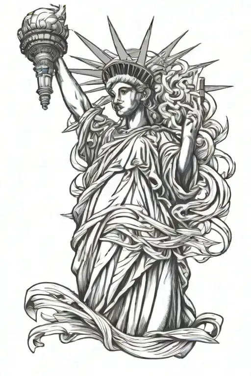 lady liberty tattoo design idea