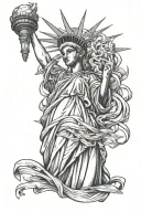lady liberty tattoo design idea
