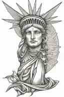 lady liberty tattoo design idea