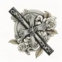 " everything happens for a reason" with a cross incorporated tattoo design idea