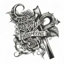 " everything happens for a reason" with a cross incorporated tattoo design idea