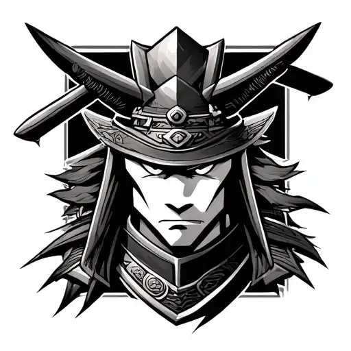 Pokemon Samurai rectangular portrait tattoo tattoo design idea