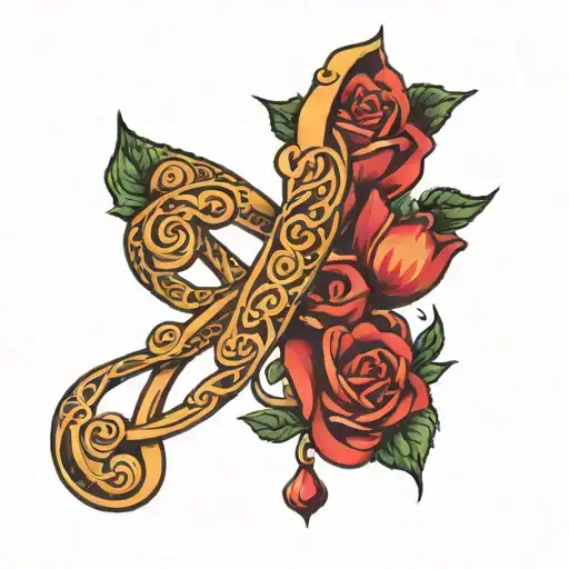 twin flame infinity symbol intertwined tattoo design idea
