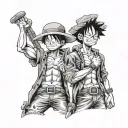 Ace and luffy one piece tattoo design idea