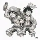 Ace and luffy one piece tattoo design idea