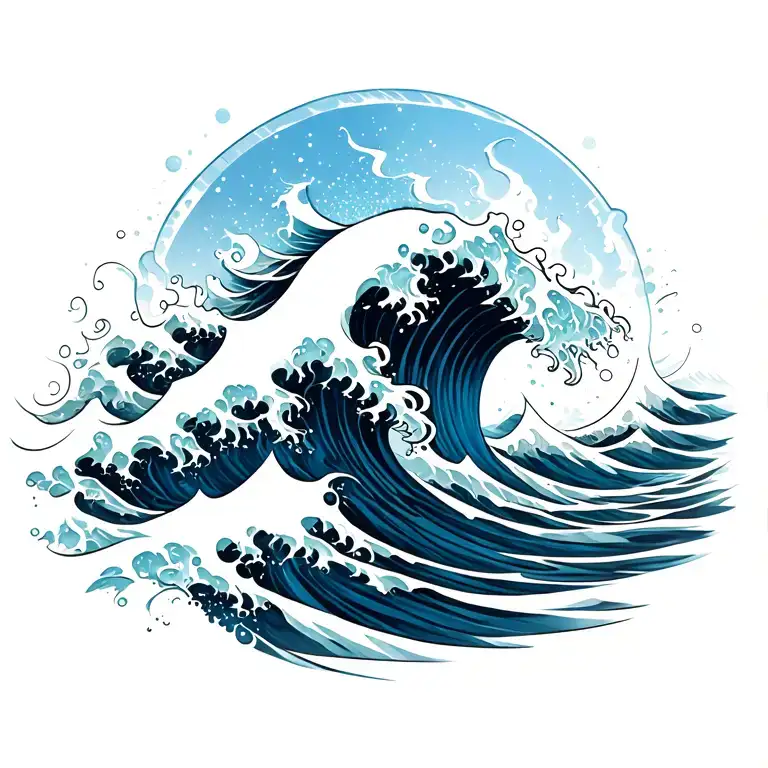 waves tattoo design idea