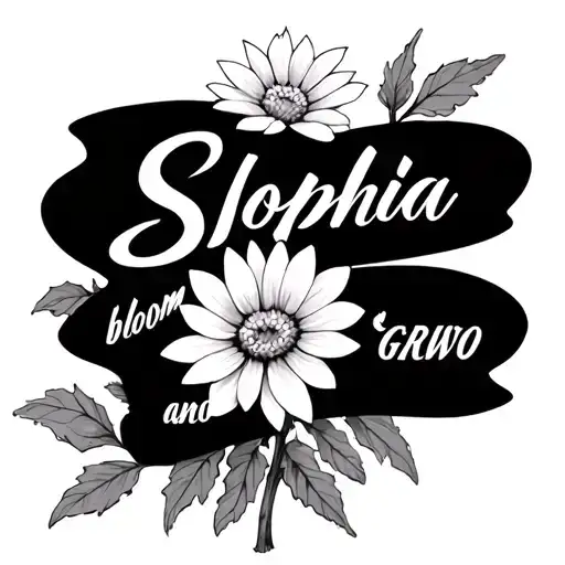 "Sophia bloom and grwo" Edelweiss flower tattoo design idea