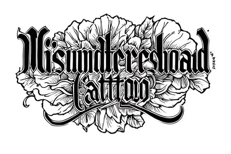 "Misunderstood" Lettering tattoo design idea