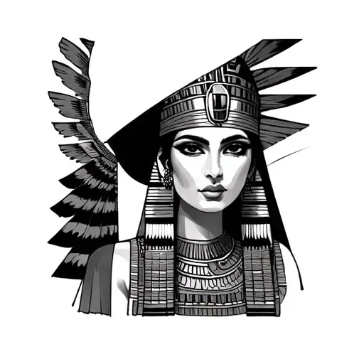 Egyptian woman dressed tattoo design idea
