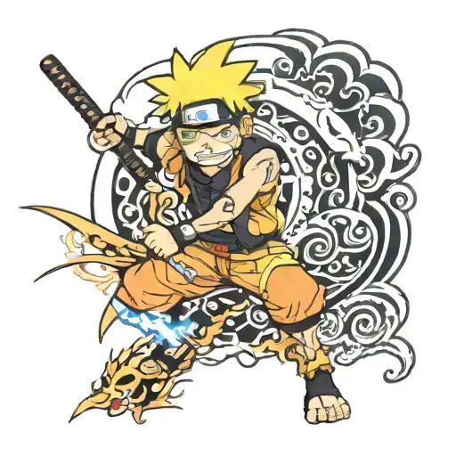 naruto one piece tattoo design idea