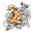 naruto one piece tattoo design idea