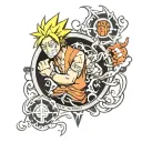 naruto one piece tattoo design idea