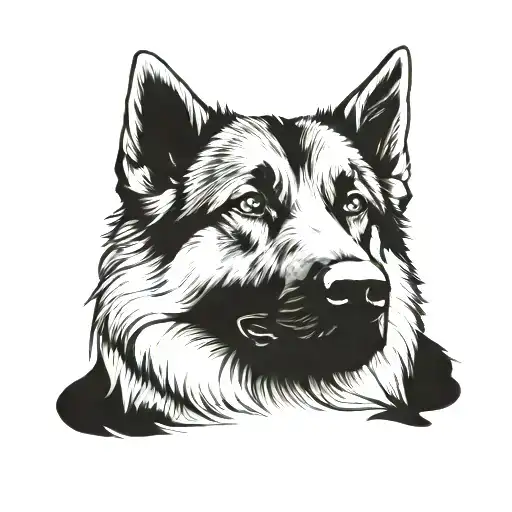 3 Dog german shepherd dog face tattoo design idea