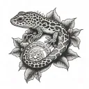 Leopard Gecko and cross tattoo design idea