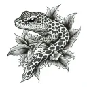 Leopard Gecko and cross tattoo design idea