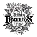 birthday date on the top name in the middle death date on the bottom hand tattoo  tattoo design idea