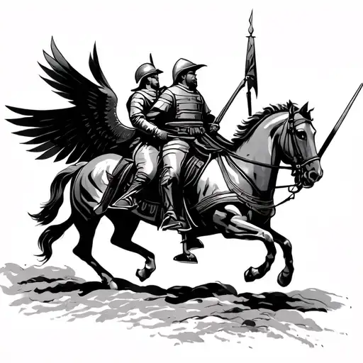 polish cavalry, winged hussars. siege or Vienna tattoo design idea