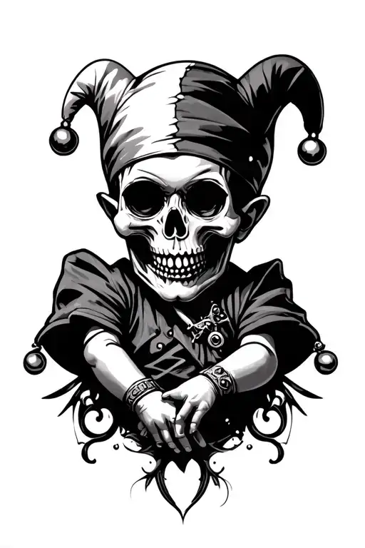 skull jester baby steampunk tattoo design idea
