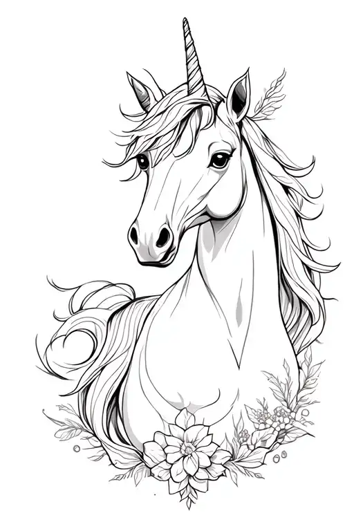 unicorn tattoo design idea