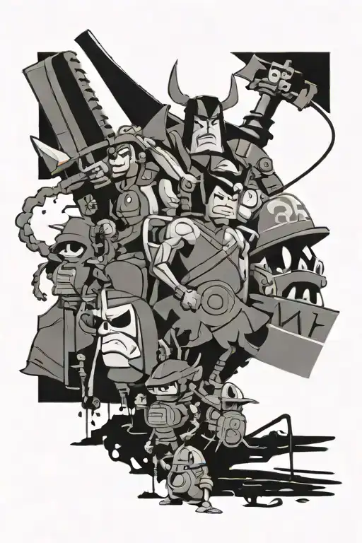 Samurai Jack, The Secret Saturdays, The Marvelous Misadventures of Flapjack, Chop Socky Chooks, Robotboy, Foster's Home  tattoo design idea