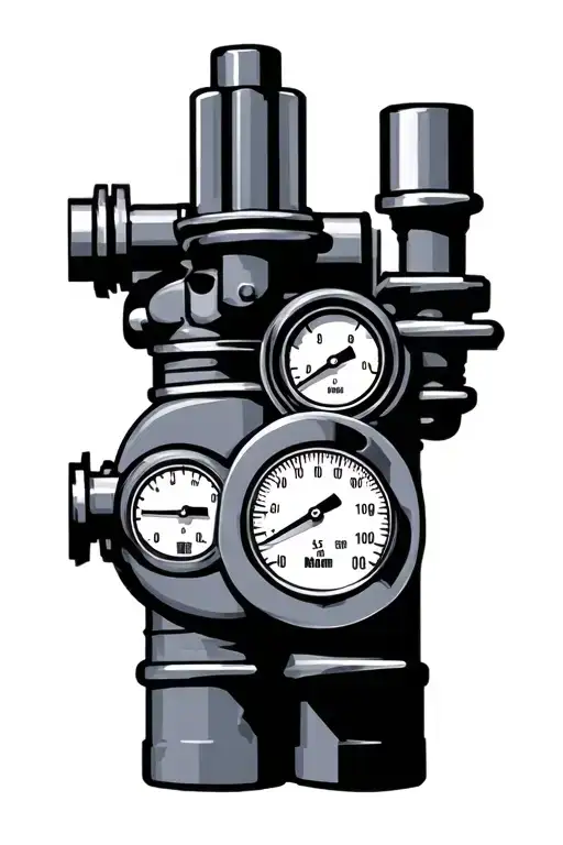 HVAC Manifold Gauges, Engine parts forming tattoo design idea
