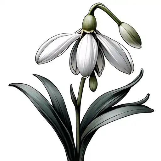 snowdrop flower with delicate tattoo design idea