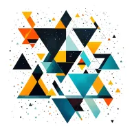 geometric asymmetrical mini triangles scattered throughout tattoo design idea